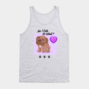 Pug Puppy / Am I Cute Or What / Pug Design Tank Top